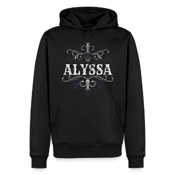 Alyssa Name Vorname Personalisiert - Männer Premium Bio Hoodie - Schwarz - Vorne - Nico (187cm)
