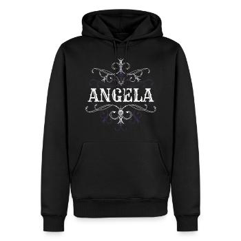 Angela Name Vorname Personalisiert - Männer Premium Bio Hoodie - Schwarz - Vorne - Nico (187cm)