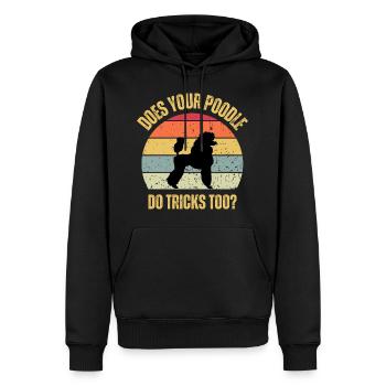 Does Your Poodle Do Tricks Too - Men’s Premium Organic Hoodie - black - Front - Nico (187cm)