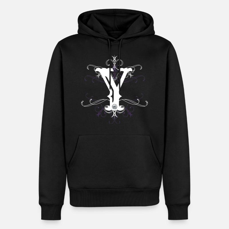 Buchstabe Y Ypsilon Buchstabe-Y - Männer Premium Bio Hoodie - Schwarz