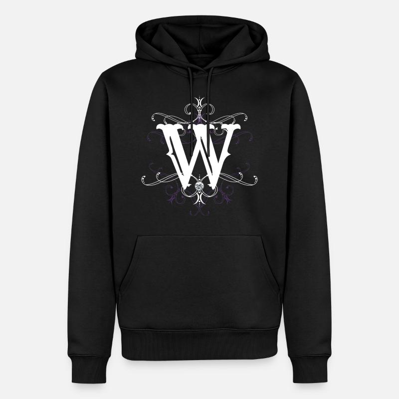 Lettre W (W) - Sweat à capuche Premium bio Homme - noir