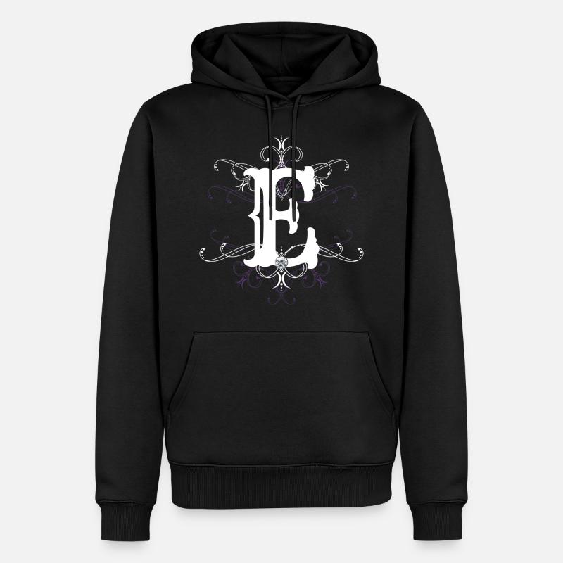 Letter E (E) - Men’s Premium Organic Hoodie - black