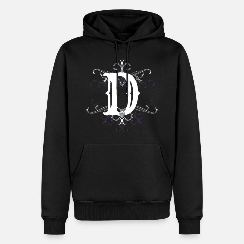 Buchstabe D Buchstabe-D - Männer Premium Bio Hoodie - Schwarz