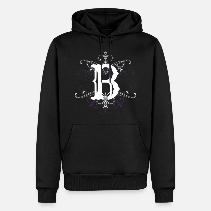 Buchstabe B Buchstabe-B - Männer Premium Bio Hoodie - Schwarz