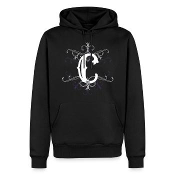 Point C, point c) - Sweat à capuche Premium bio Homme - noir - Devant - Nico (187cm)