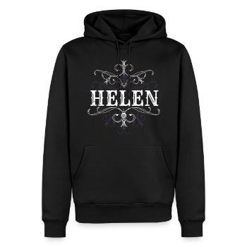 Helen Name Vorname Personalisiert - Männer Premium Bio Hoodie - Schwarz - Vorne - Nico (187cm)