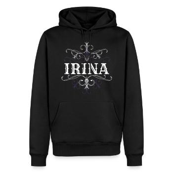 Irina Name Vorname Personalisiert - Männer Premium Bio Hoodie - Schwarz - Vorne - Nico (187cm)