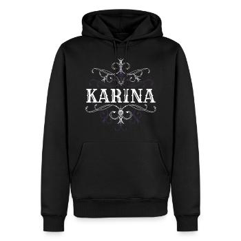 Karina Name Vorname Personalisiert - Männer Premium Bio Hoodie - Schwarz - Vorne - Nico (187cm)