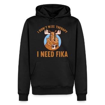 Je n’ai pas besoin de thérapie J’ai besoin de Fika Sweden Gift - Sweat à capuche Premium bio Homme - noir - Devant - Nico (187cm)