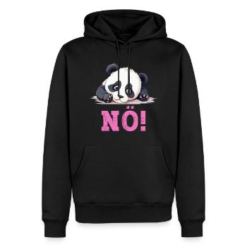 Nö Einfach Nö No Nein Panda Bär Lustig Spruch Pink - Männer Premium Bio Hoodie - Schwarz - Vorne - Nico (187cm)