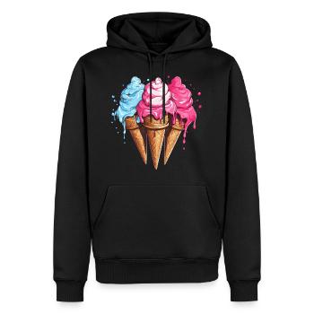 Crème glacée Crème glacée Été - Sweat à capuche Premium bio Homme - noir - Devant - Nico (187cm)