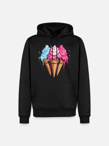Eiscreme Eis Sommer - Männer Premium Bio Hoodie - Schwarz