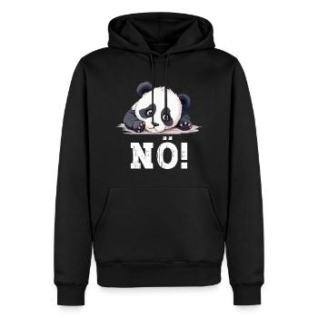 Nö Einfach Nö No Nein Panda Bär Süß Lustig Spruch - Männer Premium Bio Hoodie - Schwarz - Vorne - Nico (187cm)
