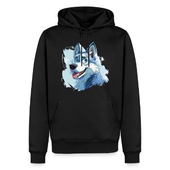 Husky chien traîneau chien race dessin animé d’hiver - Sweat à capuche Premium bio Homme - noir - Devant - Nico (187cm)