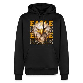 aigle, tête d’aigle, oiseau de proie, oiseau de proie, animal, nature - Sweat à capuche Premium bio Homme - noir - Devant - Nico (187cm)