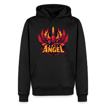 Anti Angel Logo - Men’s Premium Organic Hoodie - black - Front - Nico (187cm)