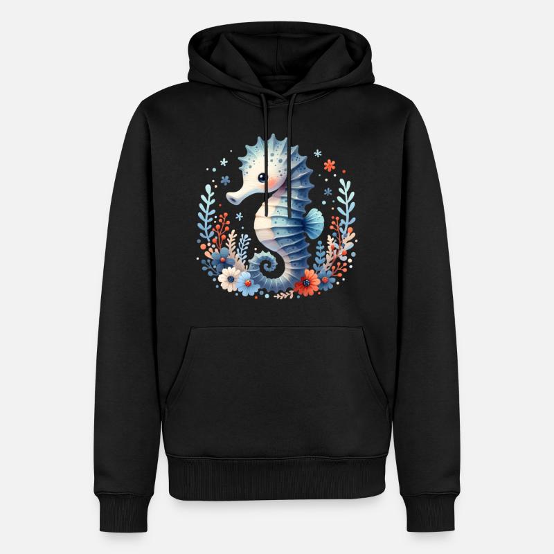Hippocampe Hippocampe - Sweat à capuche Premium bio Homme - noir