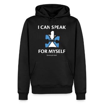 Autism I Can Speak For Myself - Men’s Premium Organic Hoodie - black - Front - Nico (187cm)