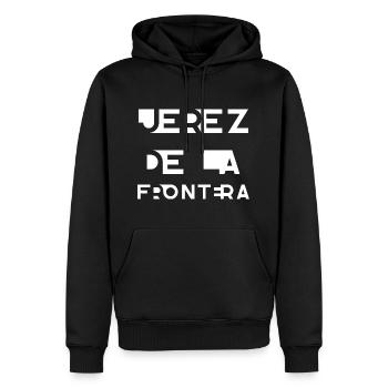 JEREZ DE LA FRONTER – Cadix – Andalousie – Espagne - Sweat à capuche Premium bio Homme - noir - Devant - Nico (187cm)