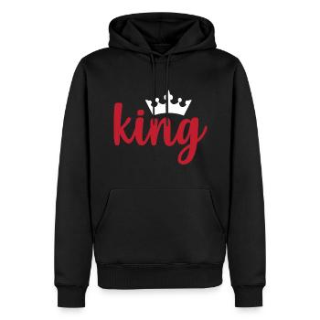 Roi - Sweat à capuche Premium bio Homme - noir - Devant - Nico (187cm)