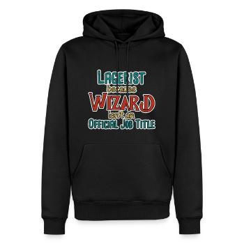 Lagerist Wizard - Männer Premium Bio Hoodie - Schwarz - Vorne - Nico (187cm)