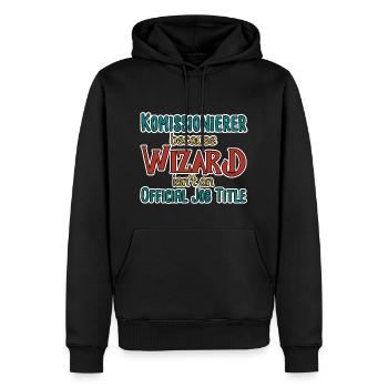Komissionierer Wizard - Männer Premium Bio Hoodie - Schwarz - Vorne - Nico (187cm)