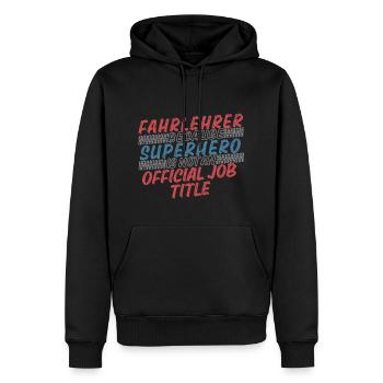 Instructeur de conduite Superhero Auto-école - Sweat à capuche Premium bio Homme - noir - Devant - Nico (187cm)