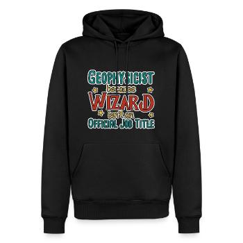 Geophysicist Wizard Geophysik - Männer Premium Bio Hoodie - Schwarz - Vorne - Nico (187cm)