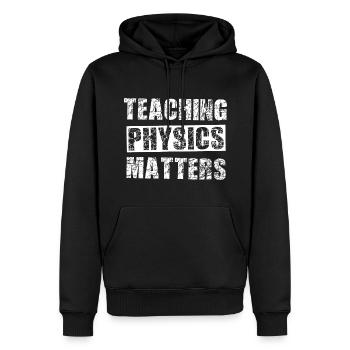 Die Physiker - Männer Premium Bio Hoodie - Schwarz - Vorne - Nico (187cm)