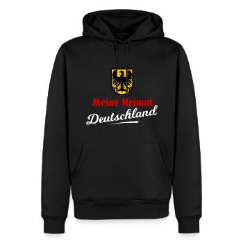 Daheim in Deutschland - Männer Premium Bio Hoodie - Schwarz - Vorne - Nico (187cm)