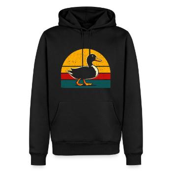 Coole Enten - Retro Vintage - Männer Premium Bio Hoodie - Schwarz - Vorne - Nico (187cm)