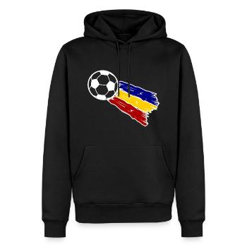 Das Team Rumänien - Männer Premium Bio Hoodie - Schwarz - Vorne - Nico (187cm)