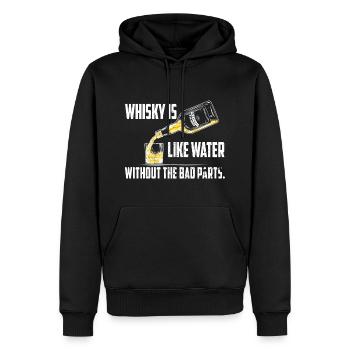 Whisky - Männer Premium Bio Hoodie - Schwarz - Vorne - Nico (187cm)