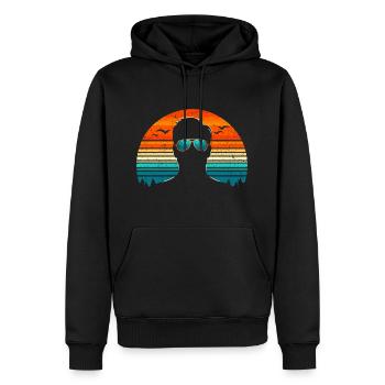 Vintage Mann mit Sonnenbrille - Retro Silhouette - Männer Premium Bio Hoodie - Schwarz - Vorne - Nico (187cm)