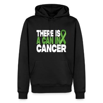 Il y a une canette dans le cancer - Ruban vert - Sweat à capuche Premium bio Homme - noir - Devant - Nico (187cm)