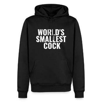 WORLDS SMALLEST COCK - Männer Premium Bio Hoodie - Schwarz - Vorne - Nico (187cm)