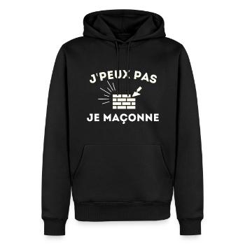 homme Maçon Cadeau - Sweat à capuche Premium bio Homme - noir - Devant - Nico (187cm)