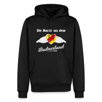 Das schöne Badnerland - Männer Premium Bio Hoodie - Schwarz - Vorne - Nico (187cm)