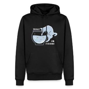 I'm fishing today - Men’s Premium Organic Hoodie - black - Front - Nico (187cm)