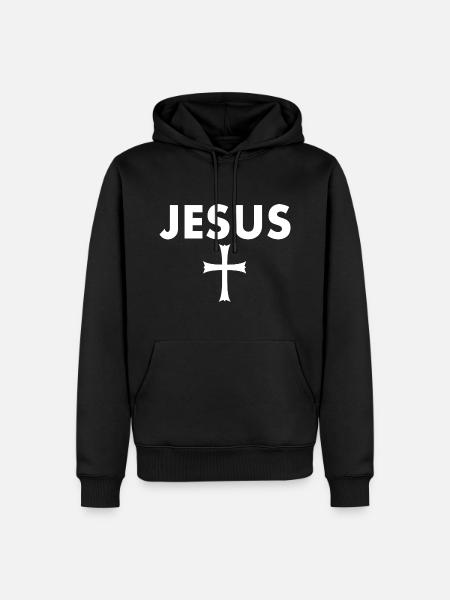Jesus cross - Men’s Premium Organic Hoodie - black