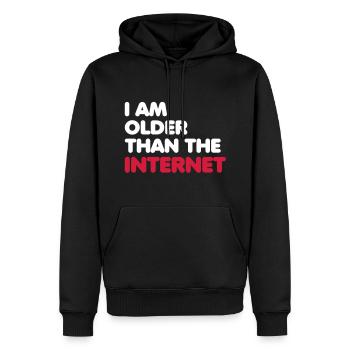 I am older than the internet - Men’s Premium Organic Hoodie - black - Front - Nico (187cm)