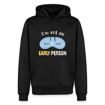 Je ne suis pas un lève-tôt - Sweat à capuche Premium bio Homme - noir - Devant - Nico (187cm)