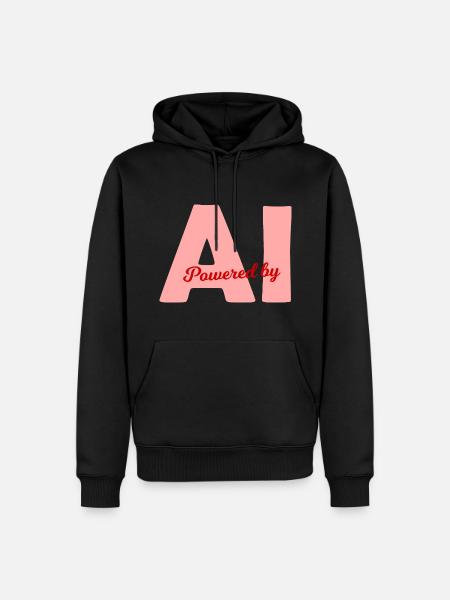 Powered by AI - Men’s Premium Organic Hoodie - black