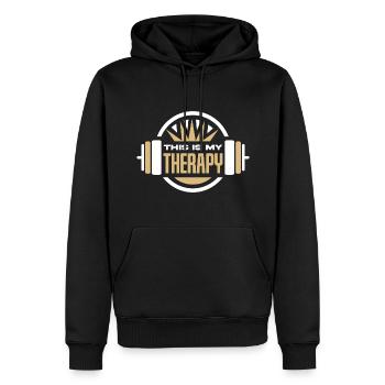 Entraînement, Fitness, Gym, Entraînement, Sports, Fun - Sweat à capuche Premium bio Homme - noir - Devant - Nico (187cm)