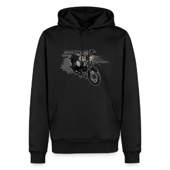 S51 (grau) // Illustration - Männer Premium Bio Hoodie - Schwarz - Vorne - Nico (187cm)