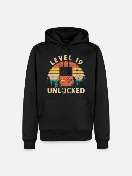 Level 19 Unlocked - Men’s Premium Organic Hoodie - black