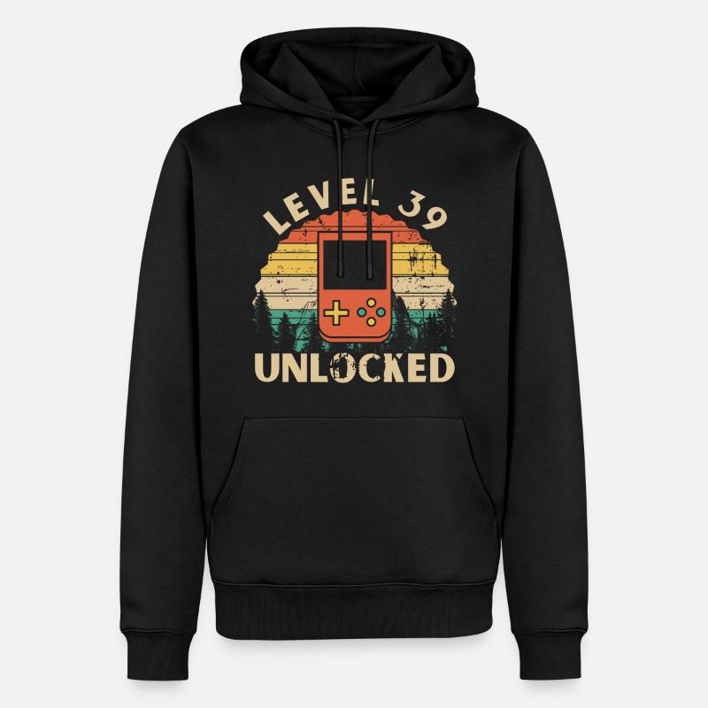 Level 39 Unlocked - Sweat à capuche Premium bio Homme - noir