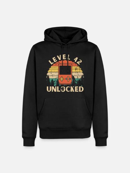 Level 42 Unlocked - Sweat à capuche Premium bio Homme - noir