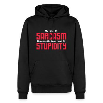Mon niveau de sarcasme dépend de votre niveau graphique - Sweat à capuche Premium bio Homme - noir - Devant - Nico (187cm)