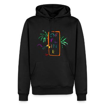 hors ligne multicolore - Sweat à capuche Premium bio Homme - noir - Devant - Nico (187cm)